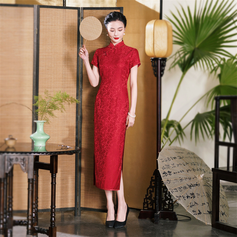 2026 New Style Bridal Toast Dress, Silk High-End Elegant Mother-Of-The-Bride Chinese-Style Long Silk Wedding Banquet Qipao Dress 2026 New Style Bridal Toast Dress, Silk High-End Elegant Mother-Of-The-Bride Chinese-Style Long Silk Wedding Banquet Qipao Dress