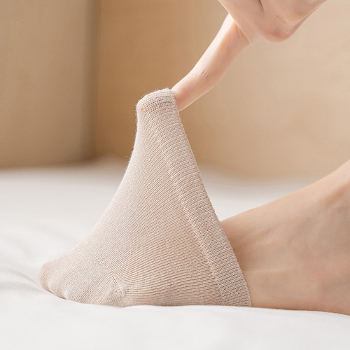 Half-palm socks pure cotton high-heeled socks half-length socks for girls front palm socks foot bottom socks cover for women anti-slip half-palm boat socks