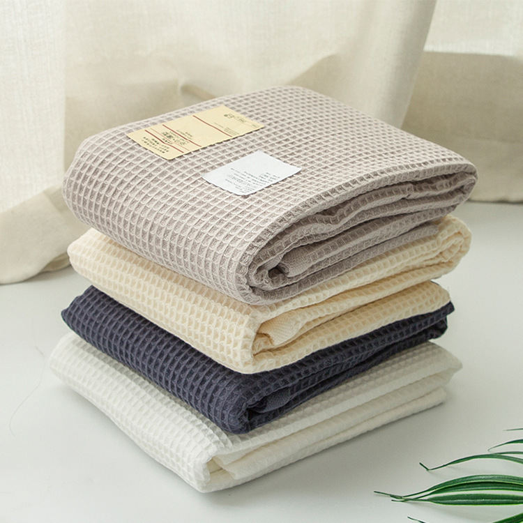 Joyful Home Muji-Style Cotton Skin-Friendly Honeycomb Waffle Single Dormitory Towel Square Towel Bath Towel Double Absorbent