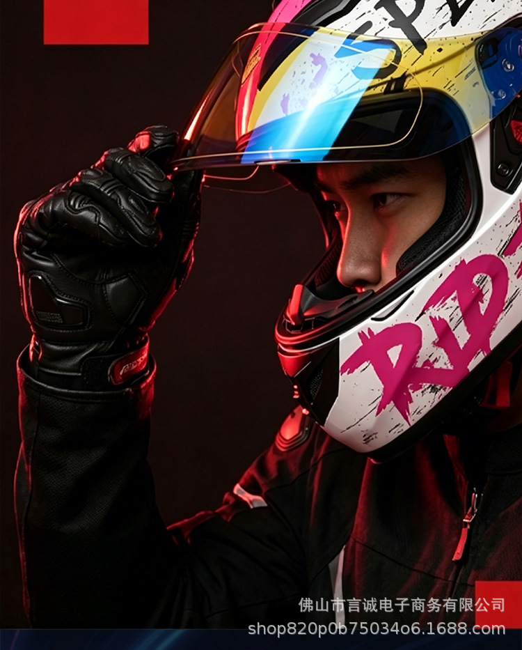 The New Cross-Border 3C/Dot Certified Motorcycle Helmet Can Be Equipped with Bluetooth and Is Suitable for Motorcyclists, All-Season Full-Face Helmet for Men