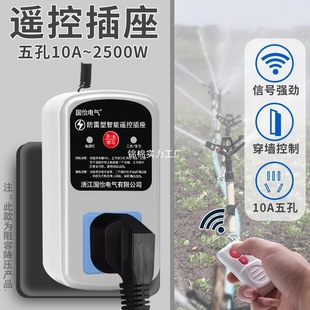 220V Household Appliances Five-Hole 10A Remote Control Socket Power Converter Home Appliance Lamp Controller Switch 2500W