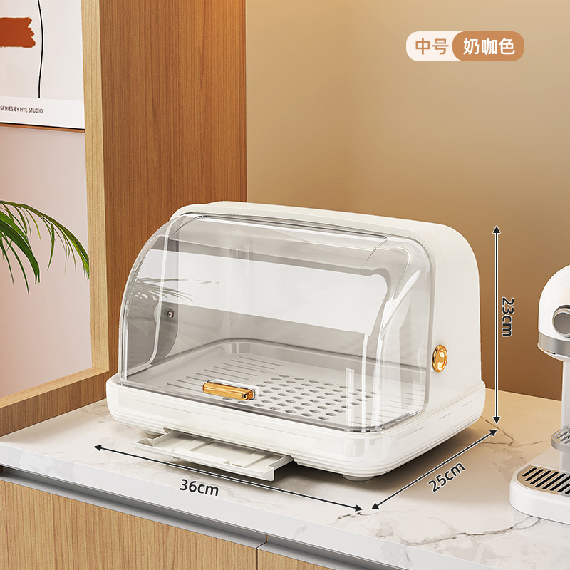 Caja de almacenamiento para biberones de bebé, caja de almacenamiento a prueba de polvo con cubierta, estante de secado para platos de bebé, taza de agua, estante de drenaje