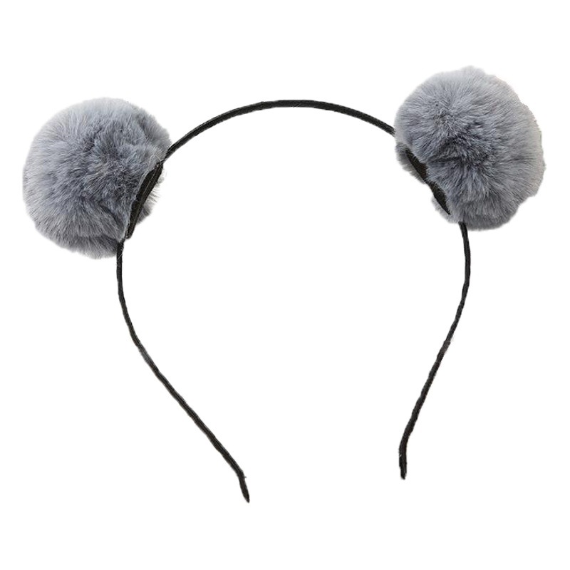 Celebridad estilo de moda estilo coreano conejo-como felpa doble Bola de piel diadema lindo dibujos animados vacaciones cabeza creativa hebilla para el comercio electrónico