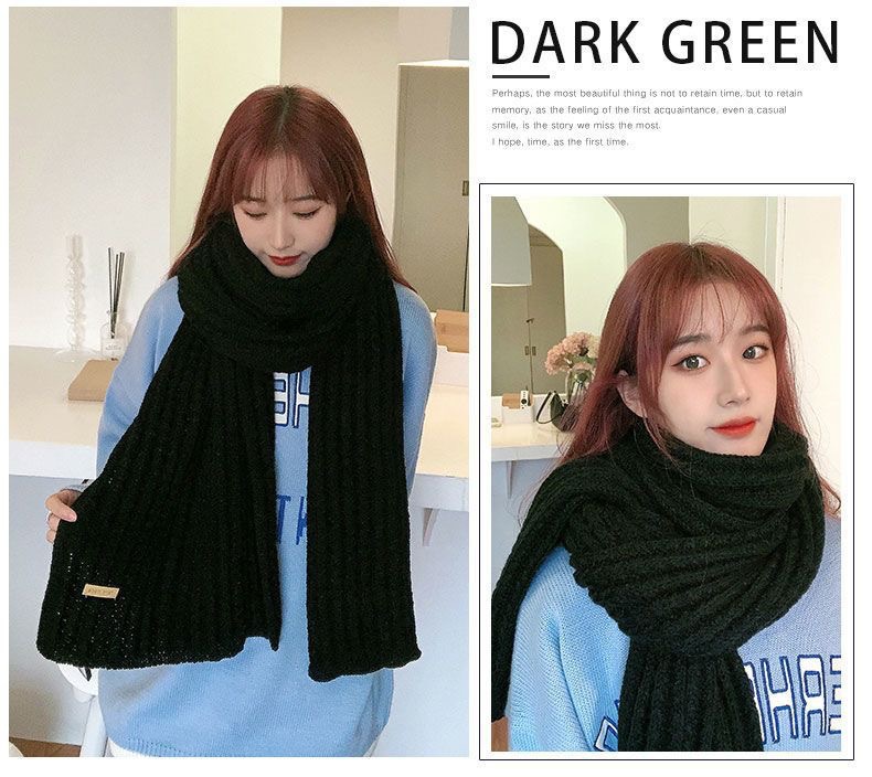 Extended Windproof Solid Colour Scarf For Women Elegant Scarf_voghion.com