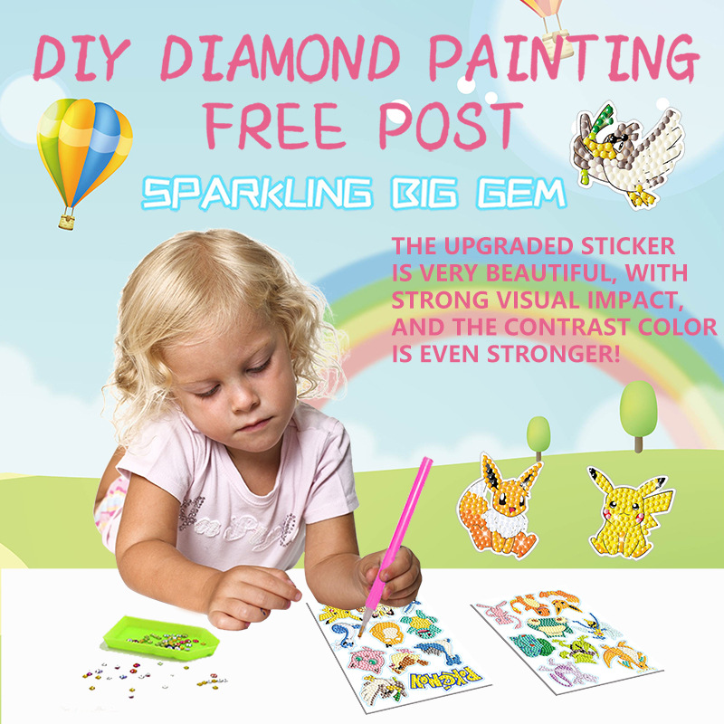 Mejor venta Elf magia bebé diamante pintura pegatinas gratis DIY pintura pegatinas de pared pegatinas de los niños pegatinas hechas a mano diamante redondo