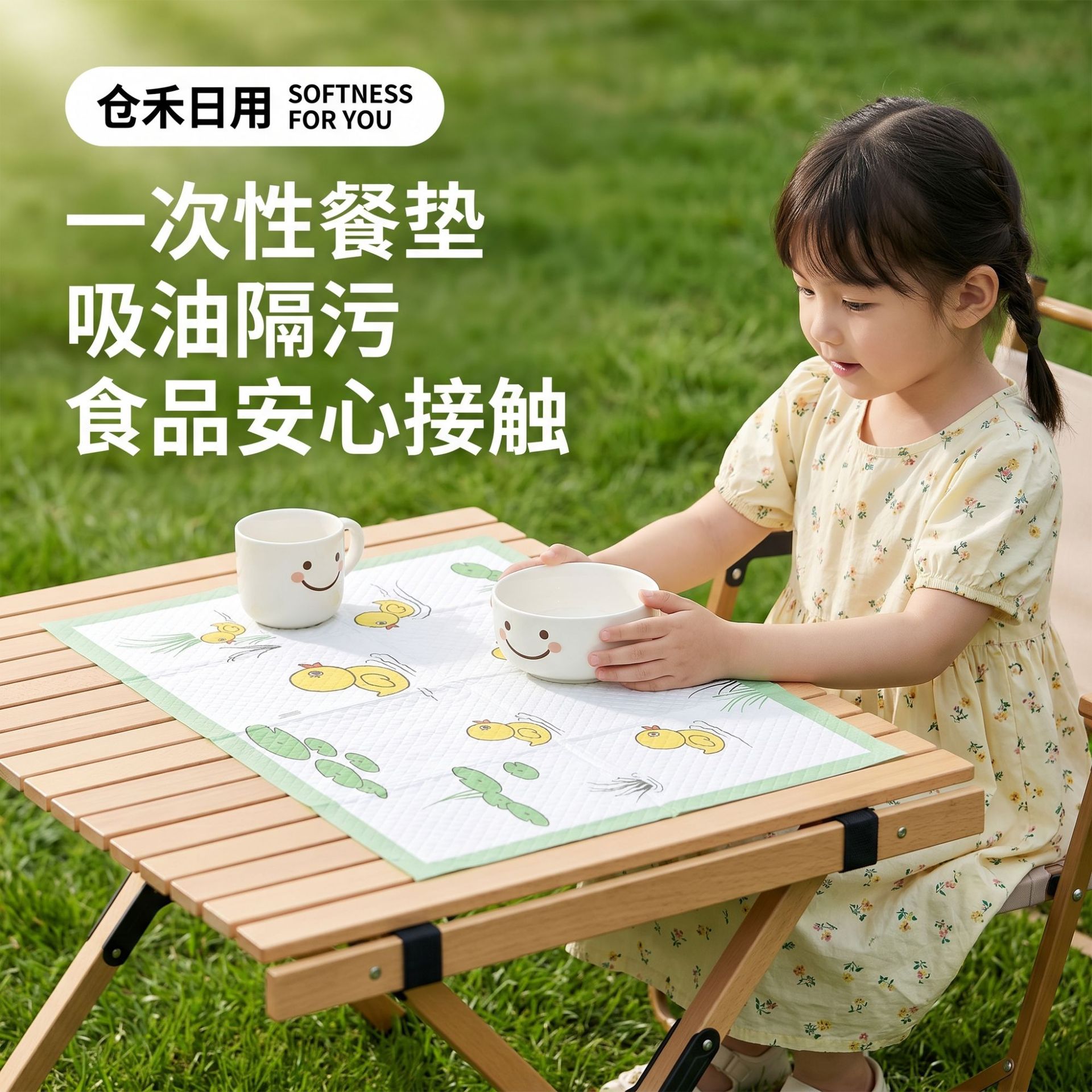 Disposable placemats, portable for outdoor use, baby and toddler dining table mats, waterproof, oil-resistant, no-wash, children's tablecloths and table mats
