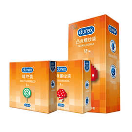 杜蕾斯避孕套凸点螺纹装3只12只安全套夫妻情趣成人计生用品