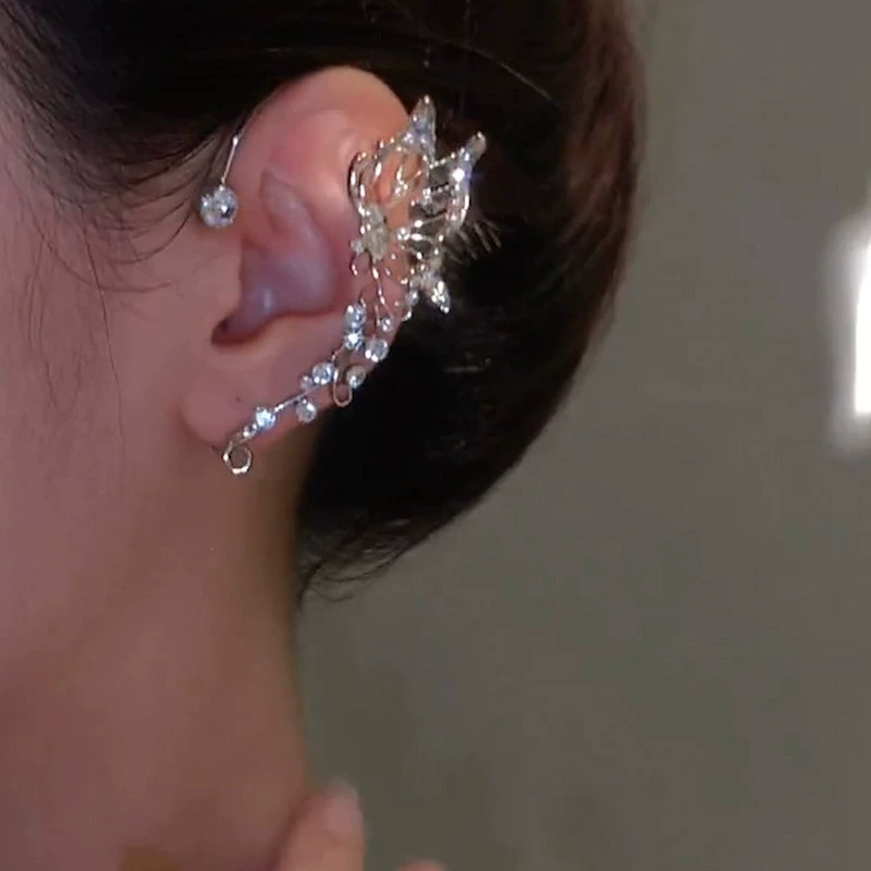 Small Ear Clip Ear Cuff, Light Luxury Design, Elf-Style Silver/Gold Options