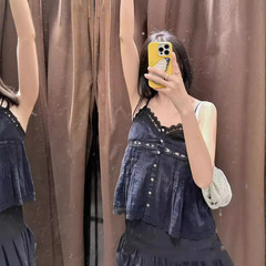 私達の婦人服の卸売りのZAシリーズのレースの辺の清純で甘いフランスのvネックの小さいガーターのベストの上着の088103