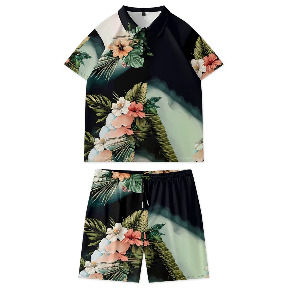 (Cross-border trading), set, European style, with short sleeve, 3D, plus size