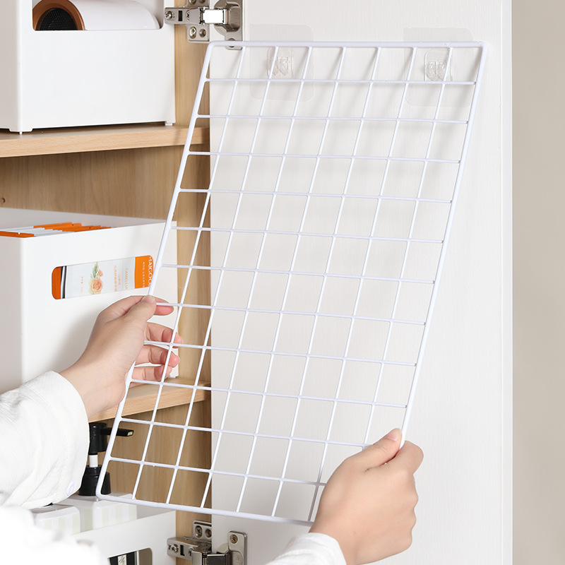 Kitchen Cabinet Door Mesh Storage Rack Cabinet Storage Rack Wall-mounted Cabinet Door Mesh Storage Rack Hole-free
