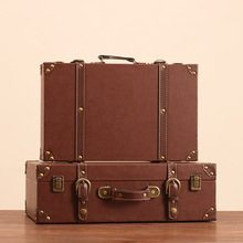 欧式复古手提箱摄影道具老式皮箱衣服收纳箱服装店橱窗陈列装饰品