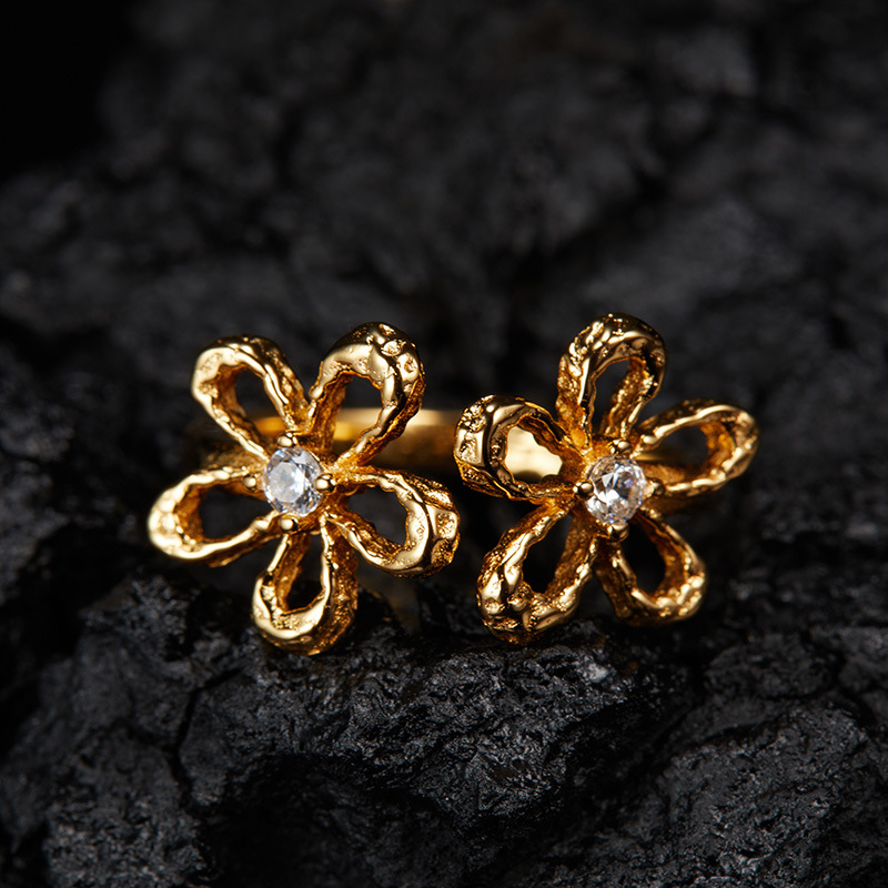 3g Weight Zircon Inlay Material Rings, Jewelry Set Classification cable chain Chain Type 1 Piece Quantity Casual, Daily Occasion 925 Sterling Silver Material Book, Flower Pattern All Seasons Season Women's Gender Elegant, Sweet, Simple Style, Korean Style Style 1 Piece 925 Sterling Silver Book Flower Zircon Cable Chain Rings Jewelry Set 9