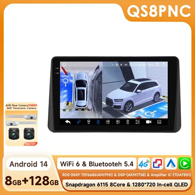 Suitable for Renault Dacia DVD Navigation - with-360-camera-8128g-wifi4g-lte-version-6115-carplay-eight-core-9inch-suitable-for-dacia-duster-3rd-generation-2024-2026-low-configuration
