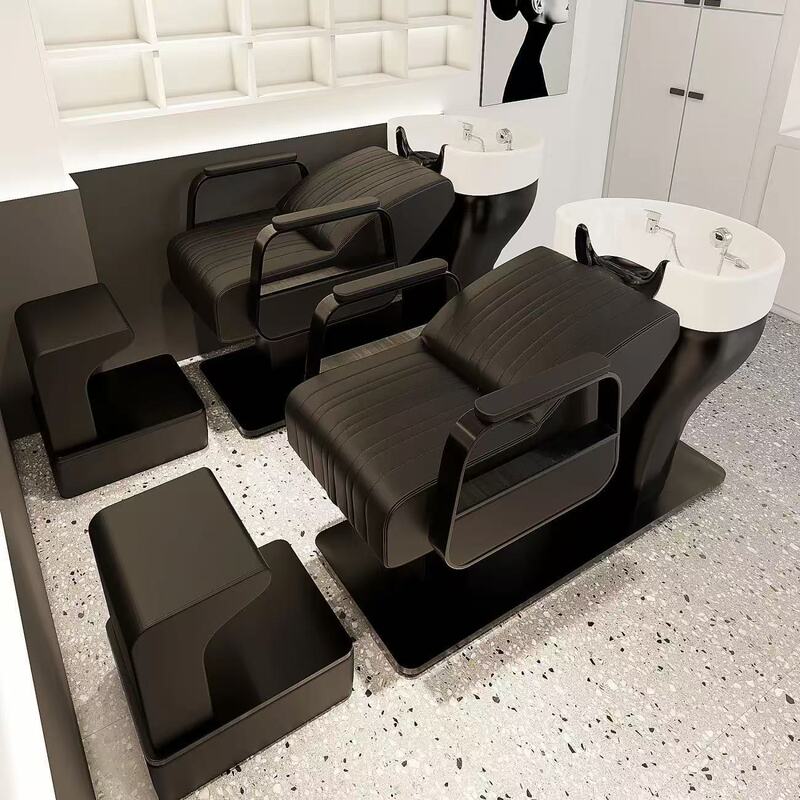 Hair Salon Special Shampoo Bed, Salon Semi-Reclining Ceramic Basin Integrated Recliner Chair, Water Heater, Constant Temperature Head Therapy Bed Hair Salon Special Shampoo Bed, Salon Semi-Reclining Ceramic Basin Integrated Recliner Chair, Water Heater, Constant Temperature Head Therapy Bed