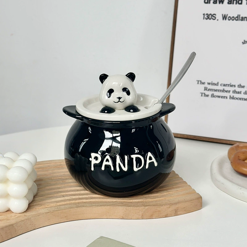 Прямые продажи Panda Kitchen банка для сала бытовая керамическая банка с высокой термостойкостью чили масло специальная банка мясной жир пищевой