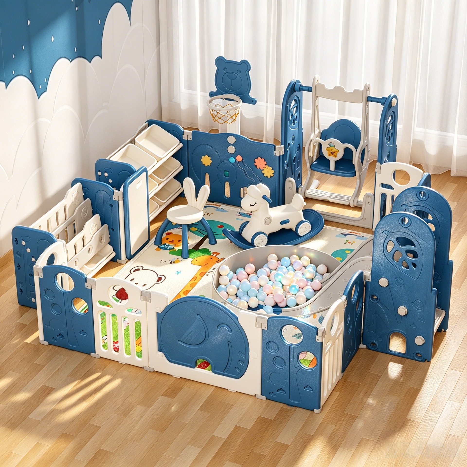 [barrera de juego para bebés barrera de protección infantil interior barrera de seguridad para niños en el suelo para el parque]