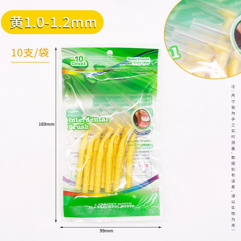 Cepillo dental en forma de l ortodoncia limpieza ultrafina del espacio dental cepillo dental cepillo dental suave entre los dientes adultos cepillo dental punta 10 aparatos