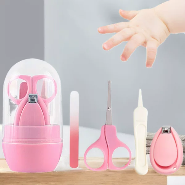 Baby newborn nail clippers suit stainless steel children baby safety nail clippers nail clippers scissors 4 piece set