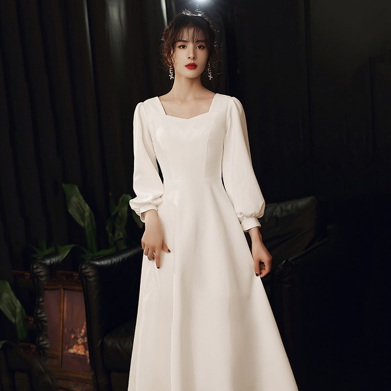 Evening Dress for Petite Women, Banquet Elegant Can Be Worn at Ordinary Times, French Bestie Bridesmaid Dress, Simple and Elegant Light Wedding Dress