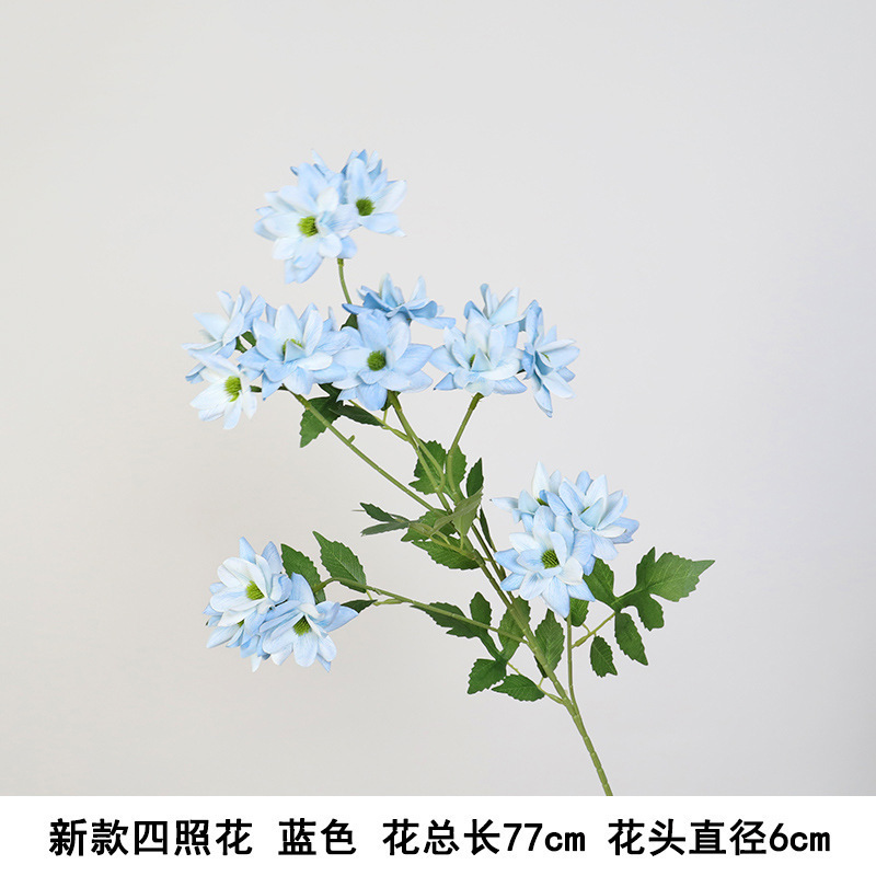蓝色仿真花高级感逼真假花仿真玫瑰花婚庆婚礼装饰插花花束热销批|undefined