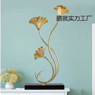 Pure Copper Ginkgo Leaf Creative Ornaments Modern Accessible Luxury Living Room Tv Cabinet Coffee Table Entrance Wine Cabinet Scandinavian Style Decorations