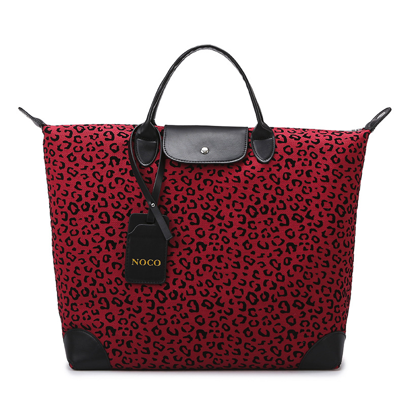 Bolsa de viaje de leopardo transfronterizo, bolsa de yoga, bolsa deportiva de ocio de gran capacidad para mujeres, bolsa de musculación de moda europea y americana.