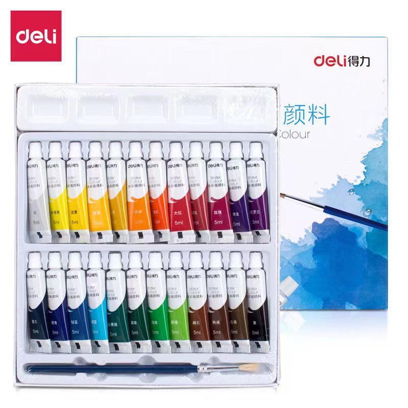 デリ水彩絵の具セット 12 色 18 色 24 色ガッシュ絵の具初心者美術学生描画絵画落書き|undefined