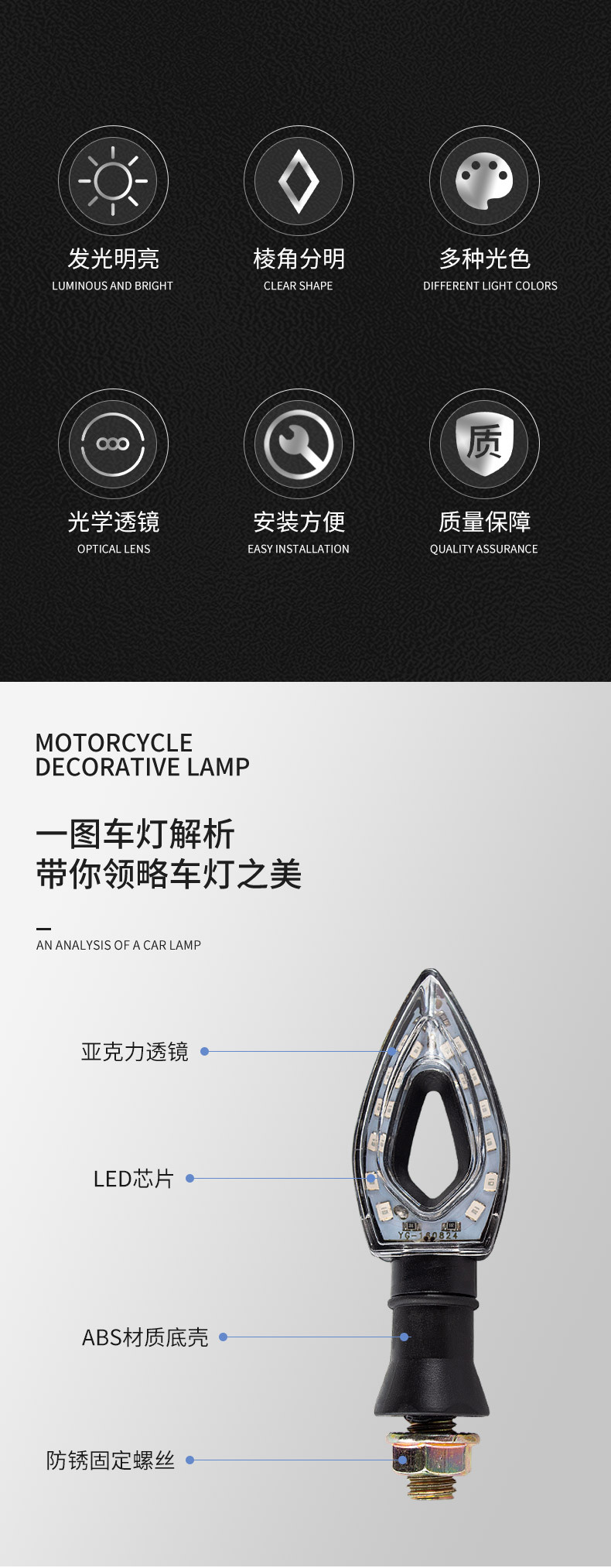 12V Hollow Heart-Shaped Led Turn Signal Light Suitable for Two-Wheeled Electric Scooter Modification and Decoration