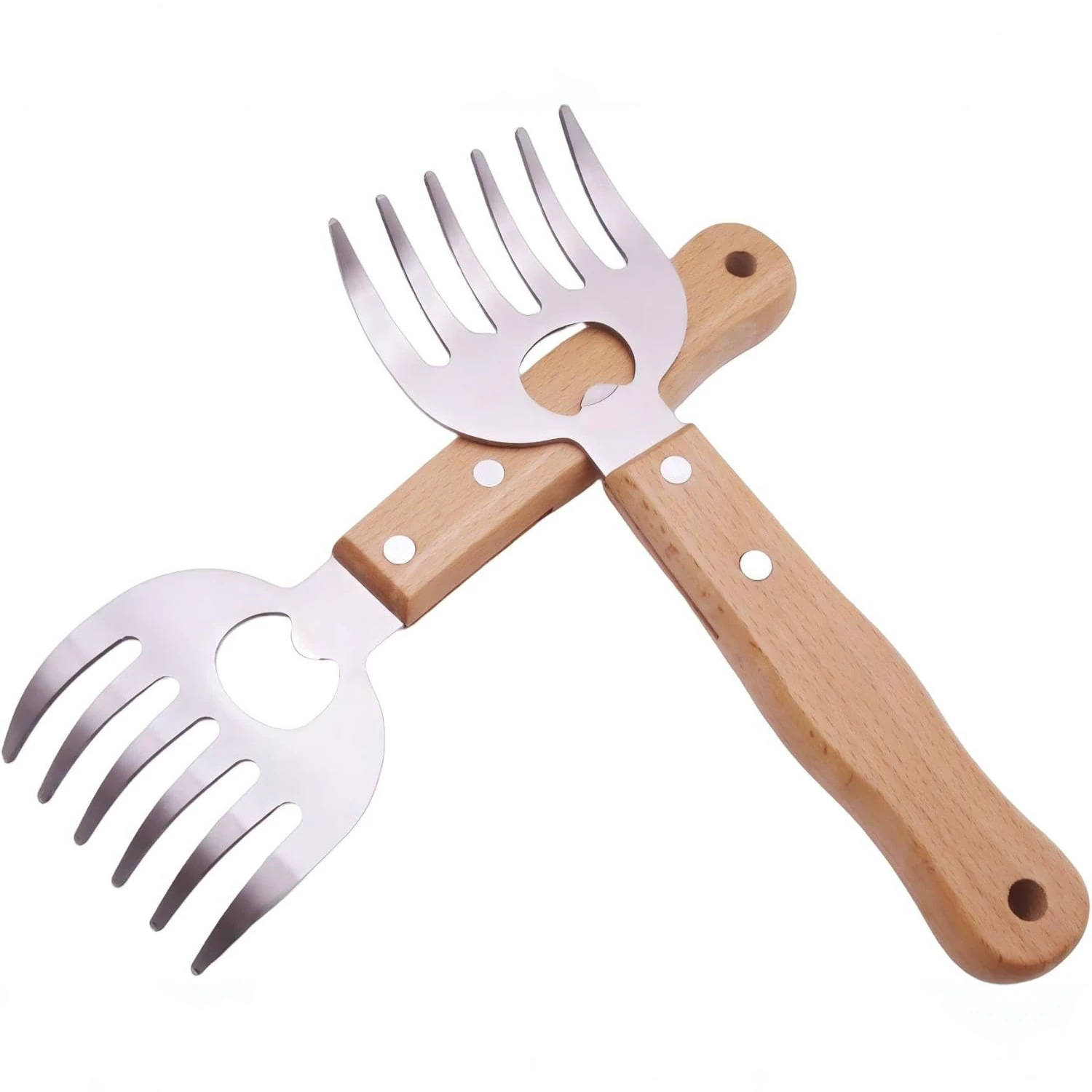 BBQ barbecue tool with handle, heavy-duty stainless steel meat shredder, meat mincer, pork shredder