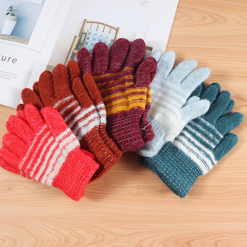 Thermal Men and Women Fleece Gloves Autumn and Winter Thick Cycling Wool Gloves Cold-Proof Gloves