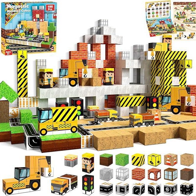 Amazon 人気の新製品子供用ビルディングブロック 3D 磁気磁気ブロックビルディングブロッククリスマスクロスボーダーおもちゃ DIY|undefined