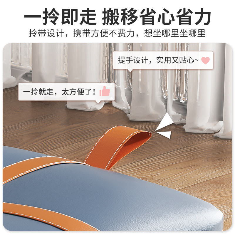 Tecnología tela suave bolsa Internet celebridad pequeño taburete casa taburete bajo puerta Cambio de zapatos taburete sala de estar sofá taburete madera maciza banco pequeño