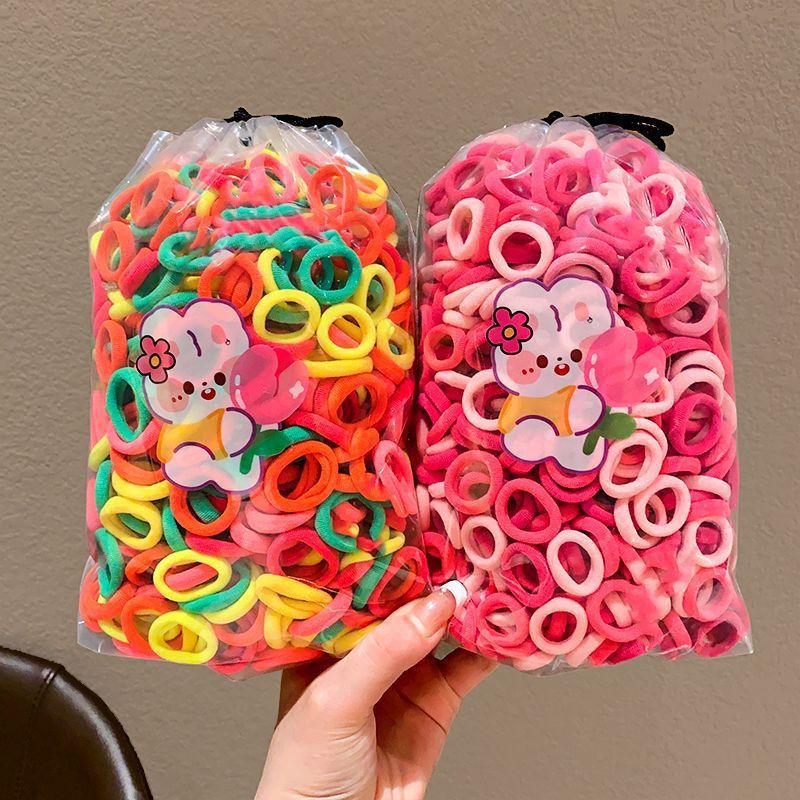 Bandas de goma de color caramelo para niños anillo de toalla bebé no lastimar el cabello elástico buena banda de goma para niñas atadas anillo de cabello tocado