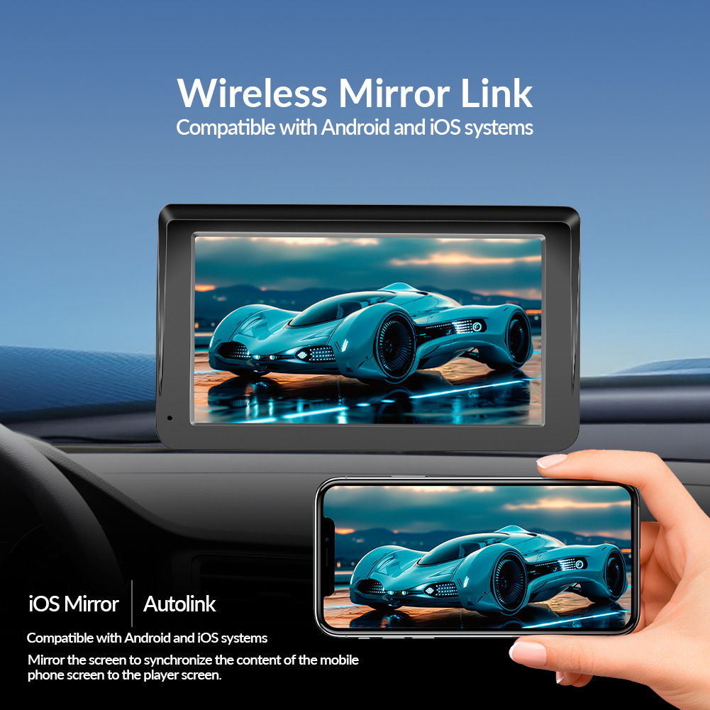 7-inch car MP5 portable interconnected wireless Carplay Android AUTO HD large screen PND car navigation