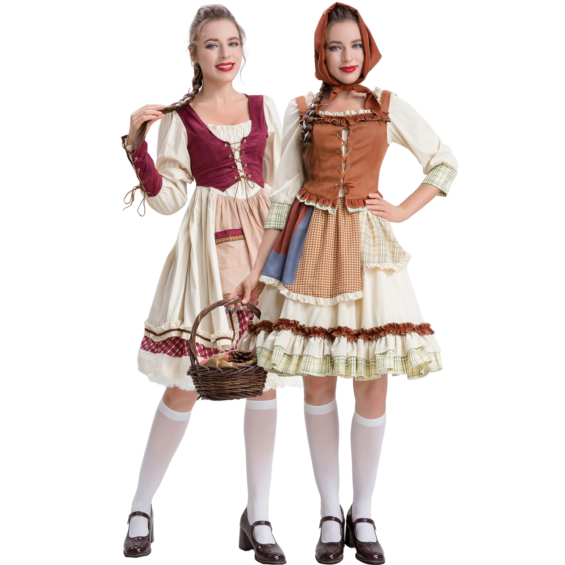 Disfraces de Halloween 2024 S-XXL, vestido de abuela lobo para teatro, vestido de fiesta de Halloween, vestido de niña, ropa de actuación de cerveza COS