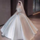 Satin wedding dress 2024 new bridal small main yarn French retro tube top high-grade white outdoor yarn