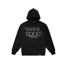 老白同款GOODBRAND LOVE IS GOOD珍珠钉珠字母卫衣重磅男女连帽衫