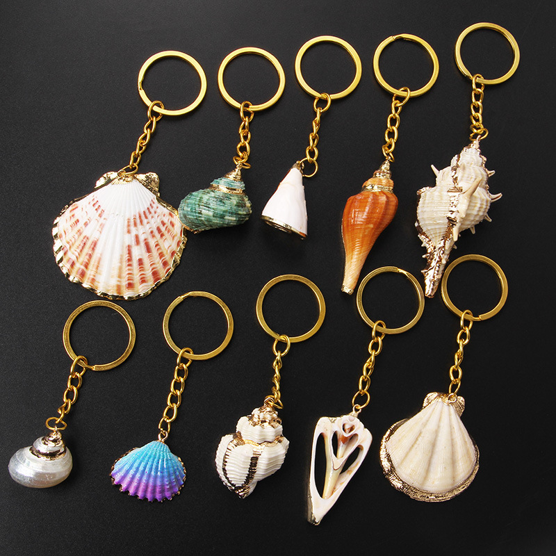Shell Pattern Unisex Gender Marine Style Shell Shell Metal Unisex Bag Pendant Keychain