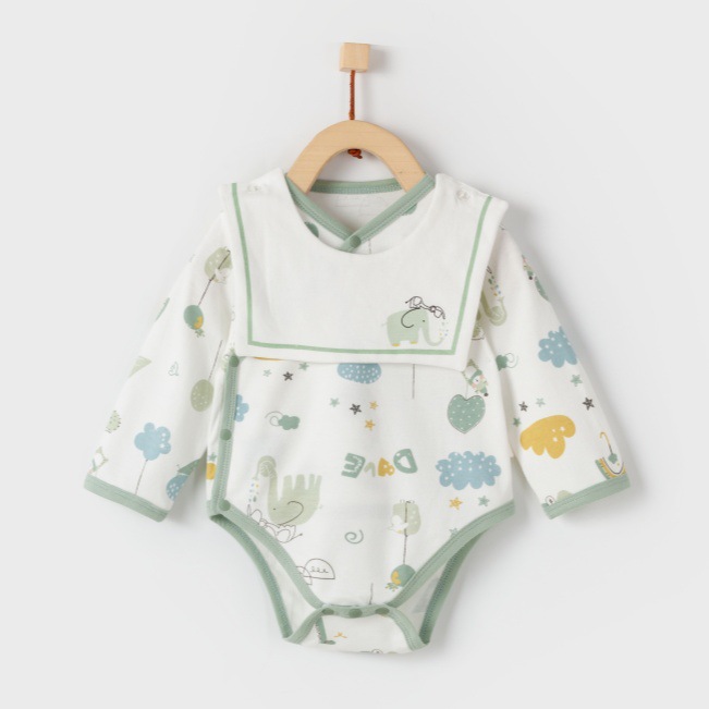 Primavera y otoño bebé vaina ropa clase A puro algodón manga larga todo-fósforo recién nacido bebé mono bebé sin hueso ropa