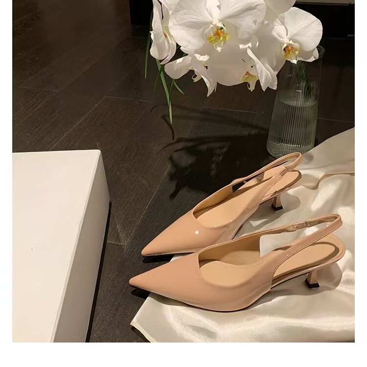 Grape Mom's Same Style Deluna Daughter ~ Elegant Small Pointed Toe Shallow Mouth Women's Sandals Elegant Kitten Heel Shoes