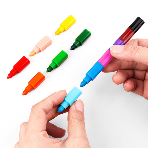 Children's painting splicing crayons 12 colors hand-painted creative graffiti painting splicing crayons color building blocks splicing crayons