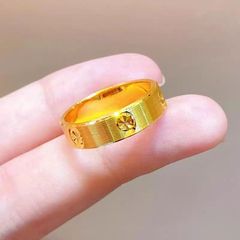 沙金饰品新中式复古风拉丝钻纹戒指久不掉色设计小众高级感首饰品