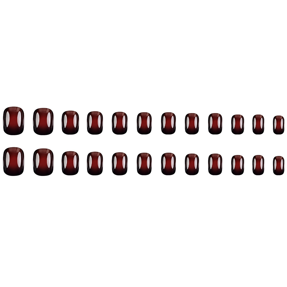 24 piezas Chelizi Uña roja temperamento blanco parche de uñas gradiente venta caliente transfronteriza desgaste uñas al por mayor image 6