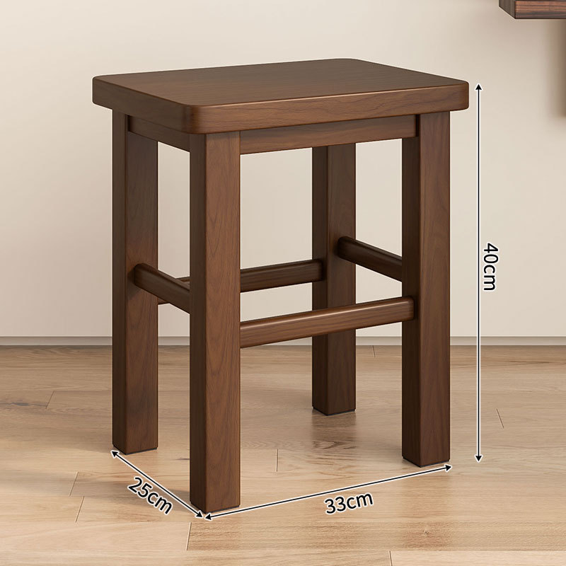 [imported rubber wood, thickened stool surface] walnut color 40cm high - no cracking