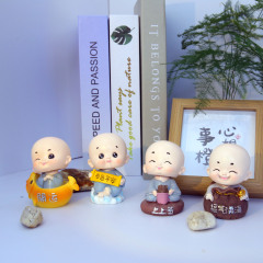 小和尚汽车平安摆件中控台车载高档创意网红可爱摇头车内装饰用品