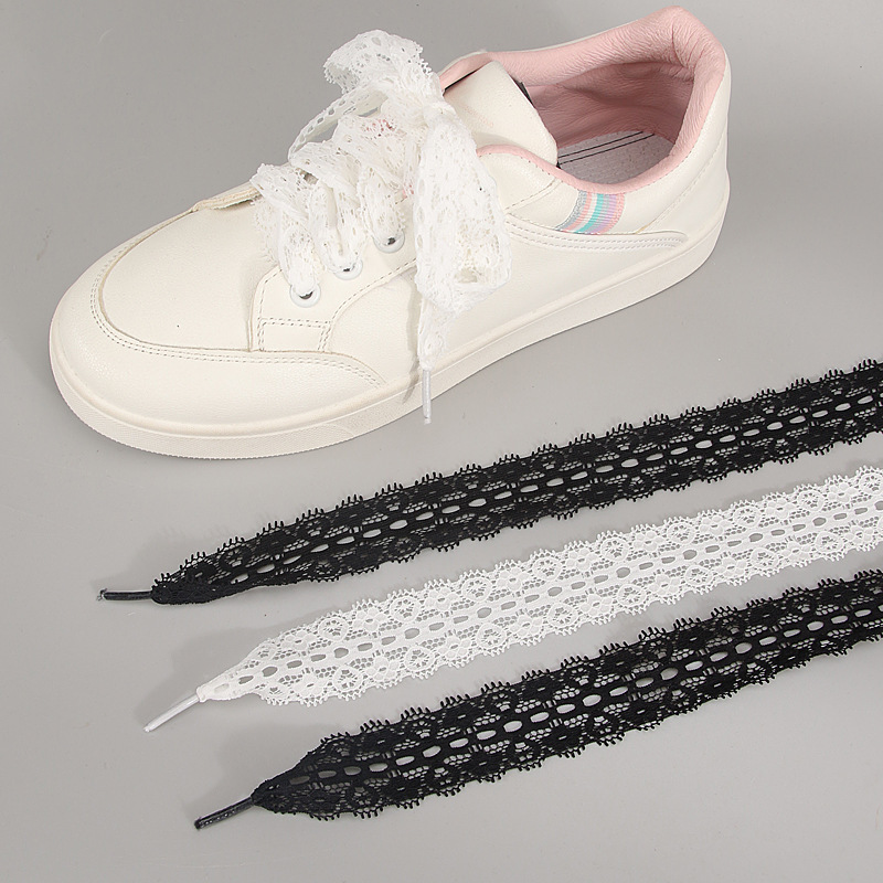 Lace Shoelace Ballet Style Lace Stretch Lace Cute Girl Style Training Shoes sneaker White Shoes