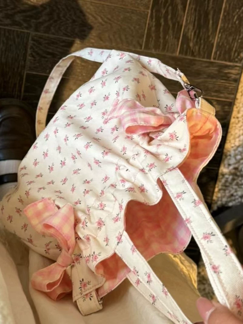 Держатель для руки, floral crushed print, небольшой органайзер на одну лямку с бантами