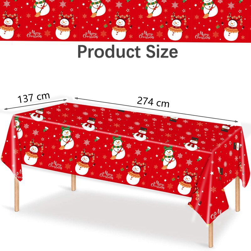 Christmas Snowman Plastic Party Tablecloth display picture 4