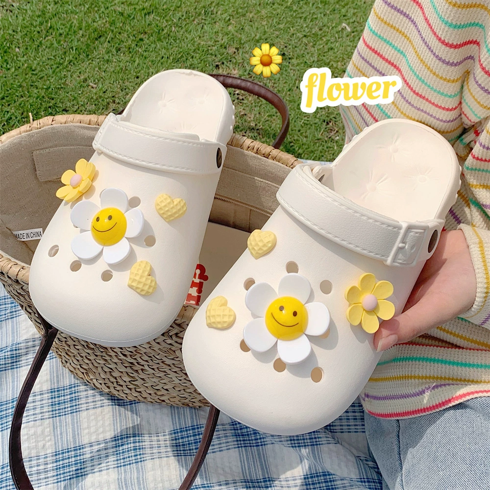 Трехмерная обувь из пещеры Баотоу с милым цветком, Повседневная Уличная обувь для ног, удобная летняя Праздничная пляжная обувь для женщин